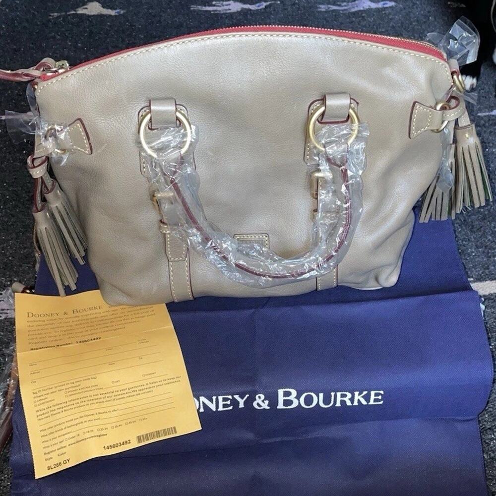 Dooney Bristol Saffiano Satchel Elephant With Strap And COA
